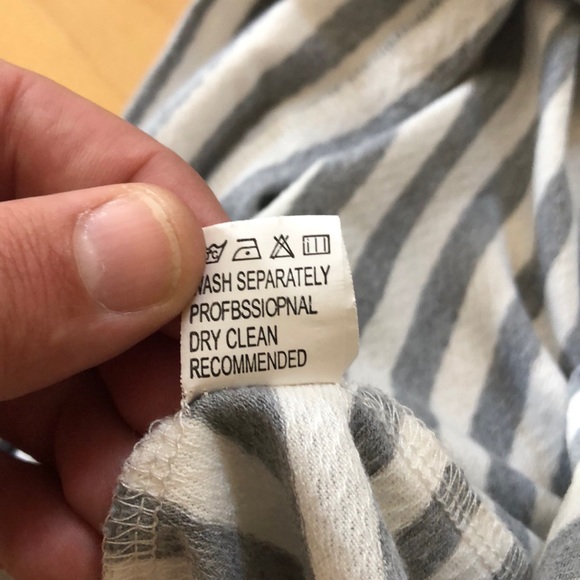 Amaryllis gray & white striped long sleeve top XL - Picture 10 of 13